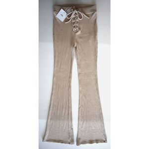 Adika CP00179 Women's Sz Small Beige Stretchy Flared Leg Pants
